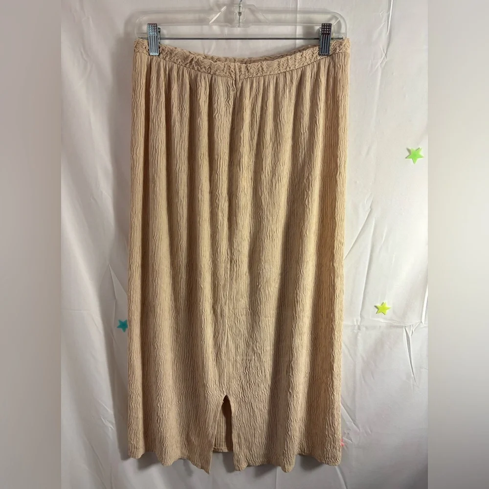 VTG 90s/y2k Cream Textured Boho Midi-Maxi Skirt‎ Women’s Size L